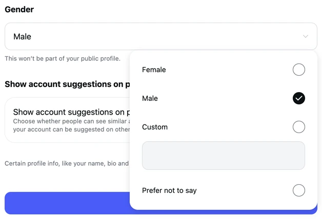 Woke in the Wild - Instagram has a "custom" gender field on signup