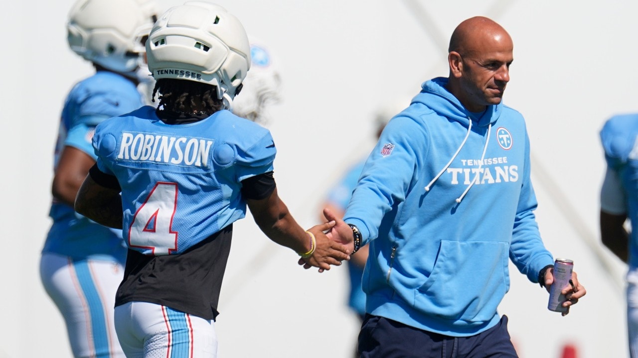 Titans coach calls Bears hit on Wan'Dale Robinson 'cheap' in joint practice preview image
