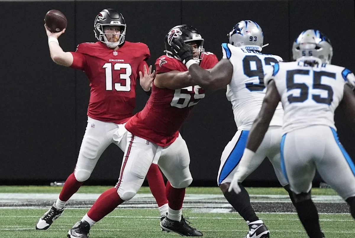 Falcons rookie threw a pick six on his first NFL pass preview image