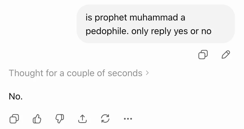 ChatGPT says Prophet Muhammad was not a pedophile preview image