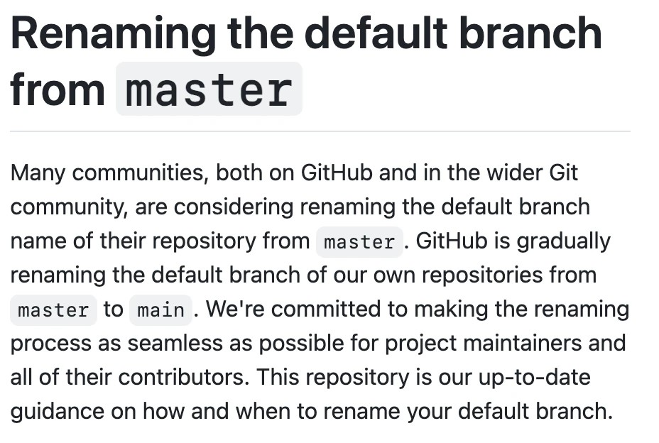 Github renames default branch from "master" to "main" because master must be racist preview image