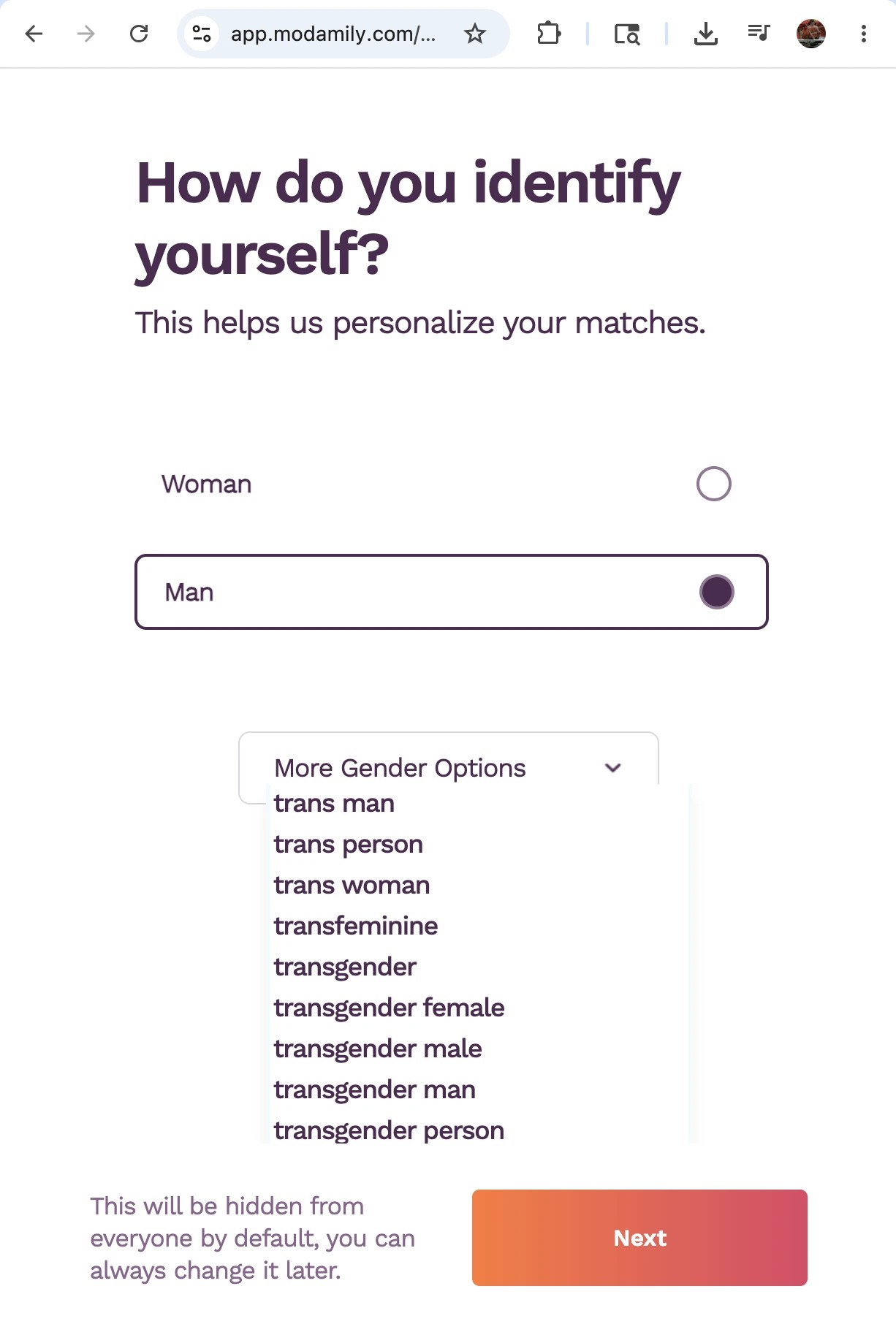 "Family-building platform" Modamily adopts insane trans ideology preview image