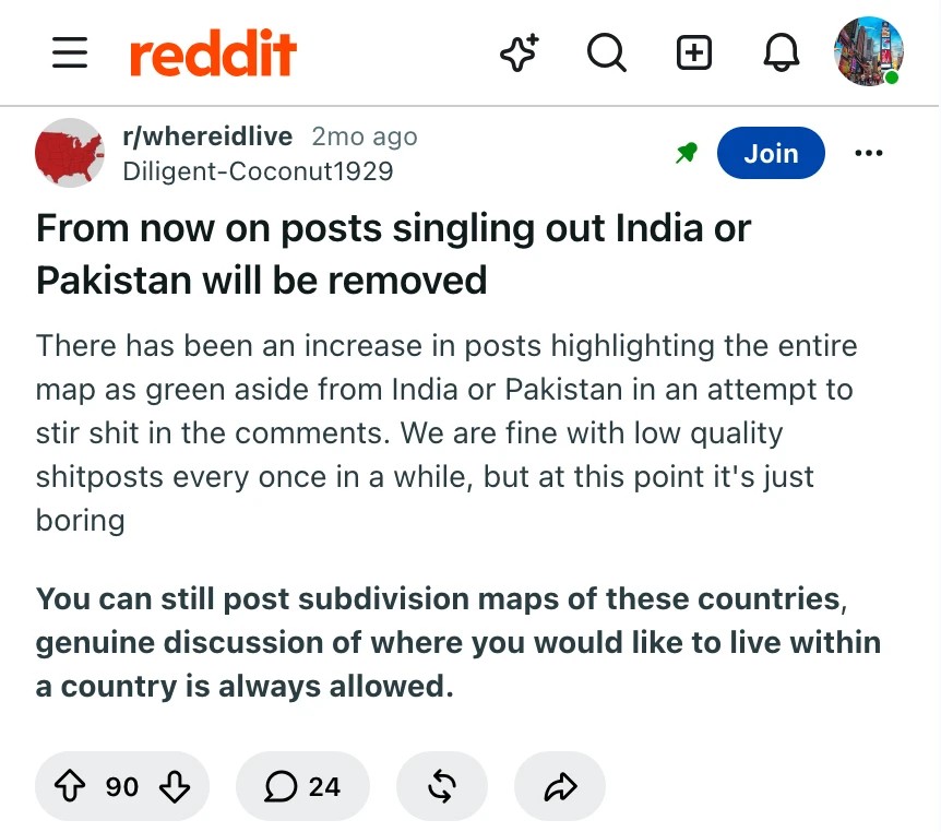 Do not single out India and Pakistan on reddit preview image