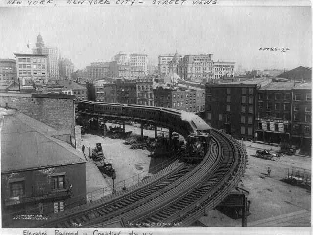 Pics - Lower Manhattan's elevated railroad at Coenties Slip, 1894