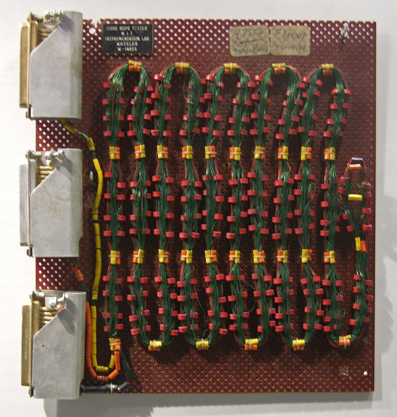 InterestingAF - A test panel of the Apollo Guidance Computer's hand woven core rope memory