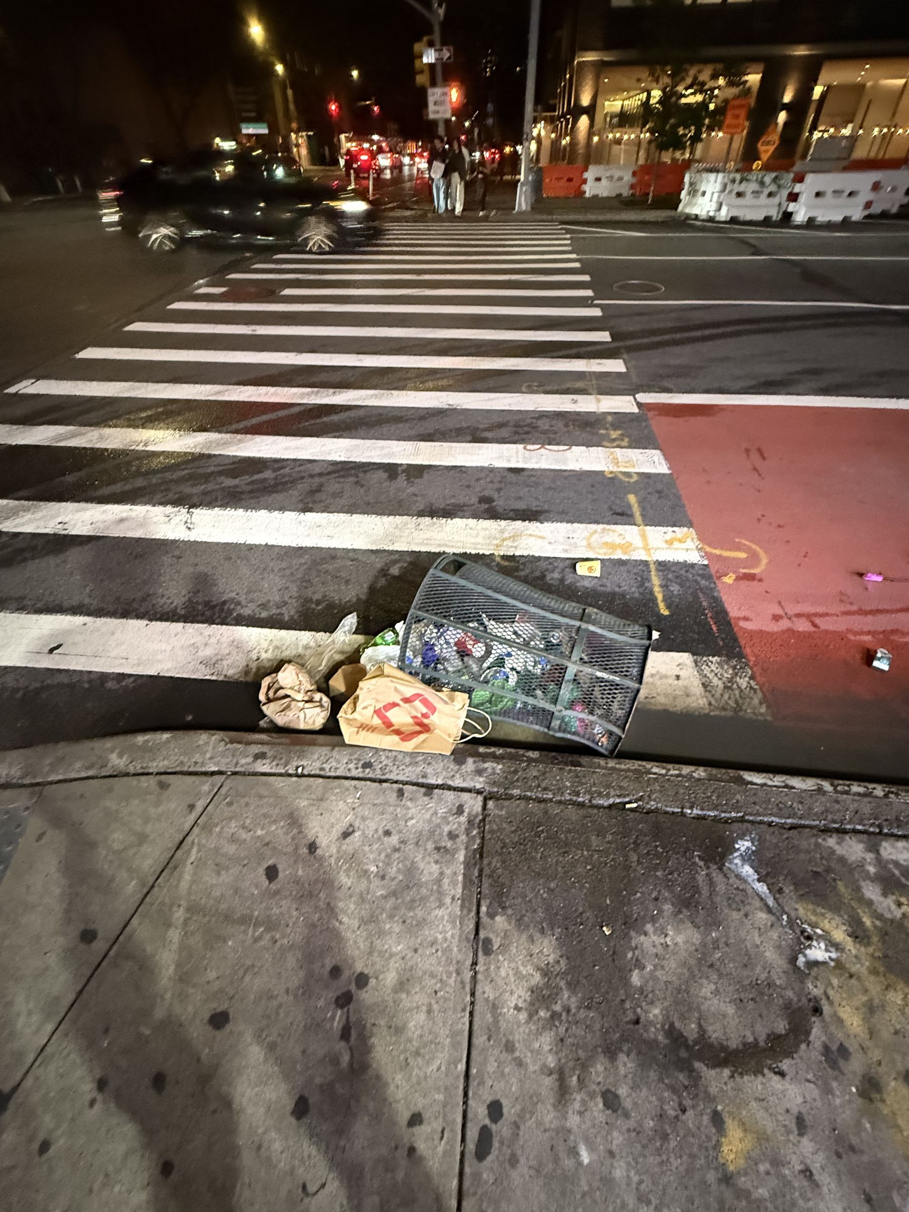 Trash can knocked over in NYC preview image